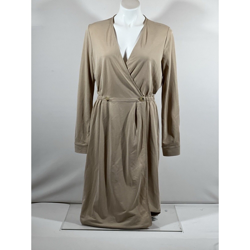 Massimo Dutti Women's Maxi Dress Tan Crossover Elastic Waist Size‎ M - Picture 15 of 16